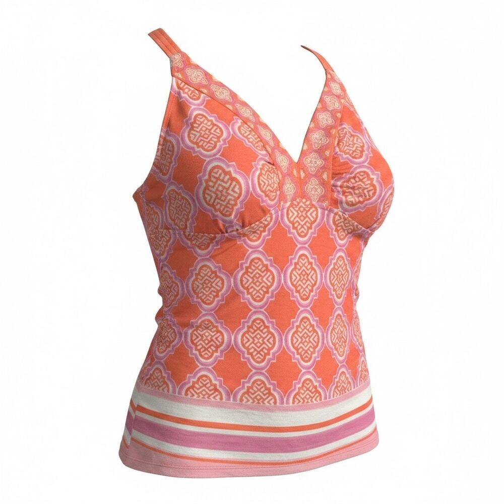 Cabana Life Coral Gables Embroidered Tankini Top Size L UPF 50+ Sun Protective - Picture 11 of 12
